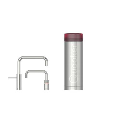 Quooker Nordic Square Twintaps met PRO3 VAQ-E Boiler RVS Quooker Nordic Square Twintaps met PRO3 VAQ-E Boiler RVS