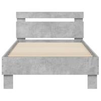 Bedframe met hoofdbord en LED-verlichting betongrijs 90x190 cm - thumbnail