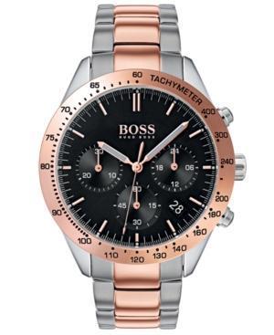 Boss Hugo Boss Heren chronograaf Talent tweekleurig roestvrijstalen armbandhorloge, 42 mm