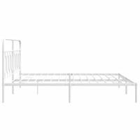 Bedframe met hoofdbord metaal wit 193x203 cm - thumbnail