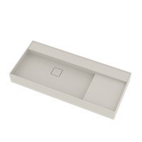 Opbouw Waskom Ideavit Solidbliss 100x45x12 cm Solid Surface Mat Wit Ideavit - thumbnail