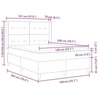 Boxspringbed met hoofdeinde Donkergrijs 140 x 200 cm Fluweel - thumbnail