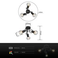 Globo Design plafondlampXara I zwart 3-lichts - 54802S-3D - thumbnail
