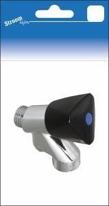 Stroomlijn Wasmachinekr.met knop zwart+terugslag - 6600285