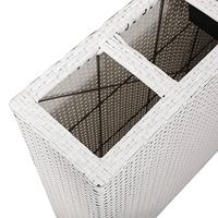 VidaXL Plantenbak verhoogd met 4 potten poly rattan wit - thumbnail