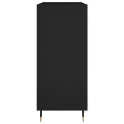 Platenkast 84,5x38x89 cm bewerkt hout zwart - thumbnail