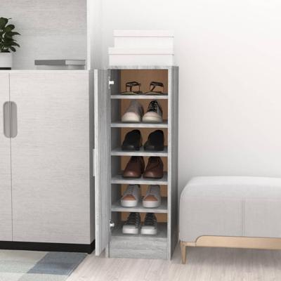 VidaXL Schoenenkast 32x35x92 cm bewerkt hout grijs sonoma eikenkleurig VidaXL Schoenenkast 32x35x92 cm bewerkt hout grijs sonoma eikenkleurig