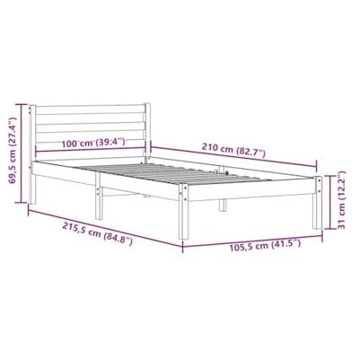 Bedframe Wit 208.6 x 157.6 x 69.4 cm Massief grenenhout