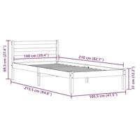 Bedframe Wit 208.6 x 157.6 x 69.4 cm Massief grenenhout - thumbnail