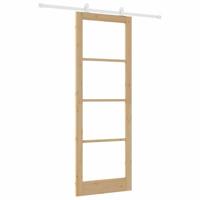 Schuifdeur ORKDAL Bruin 83 x 232 cm Hout en metaal - thumbnail