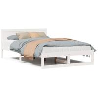 Bedframe met hoofdeinde Wit 120 x 190 cm Massief grenenhout - thumbnail