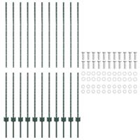 VidaXL Afrasteringspaal 11 pcs groen 160 cm staal - thumbnail