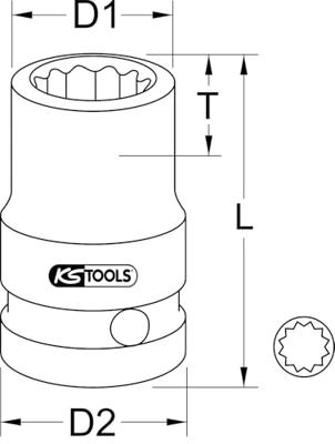 KS Tools 5150924 515.0924 Kracht-dopsleutelinzet