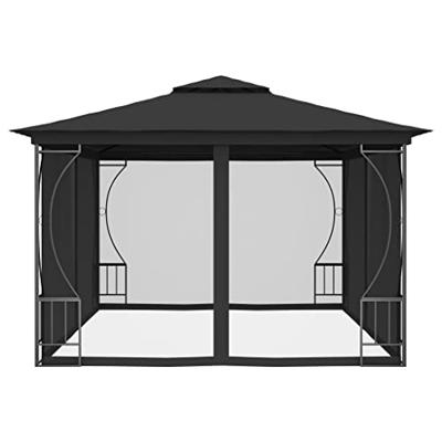 VidaXL Prieel met netten 300x400x265 cm antracietkleurig