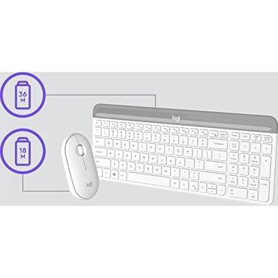 Logitech - MK470 Ultraslank draadloos toetsenbord + muis en stil draadloos systeem - Compacte en platte lay-out - 2,4 GHz USB-ontvanger Logitech - MK470 Ultraslank draadloos toetsenbord + muis en stil draadloos systeem - Compacte en platte lay-out - 2,4 GHz USB-ontvanger