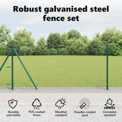 VidaXL Afrasteringspaal groen 10 x 0,8 m (36 mm gaas) staal en pvc