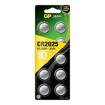 GP CR2025 lithium knoopcelbatterijen 3 V (10 stuks) - thumbnail