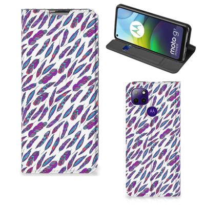 Motorola Moto G9 Power | Hoesje met Magneet | Feathers Color Motorola Moto G9 Power | Hoesje met Magneet | Feathers Color