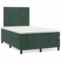 Boxspring met matras fluweel donkergroen 120x190 cm - thumbnail