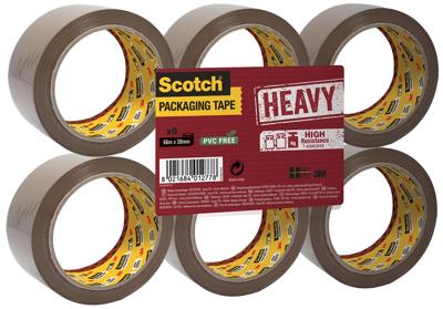 Verpakkingstape scotch secure 50mmx66m bruin 6rol