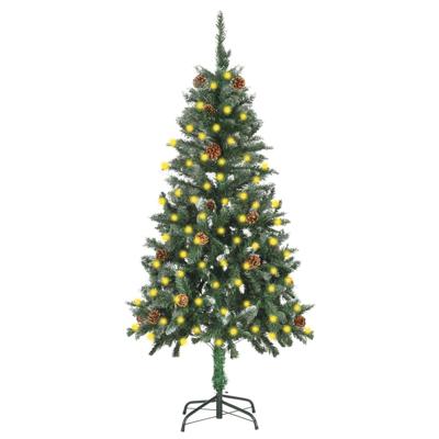 VidaXL Kunstkerstboom met verlichting en dennenappels 150 cm