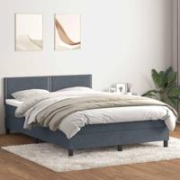 Boxspring met matras fluweel donkergrijs 160x220 cm - thumbnail