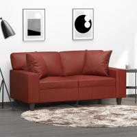 VidaXL Sierkussens 2 st 40x40 cm kunstleer wijnrood - thumbnail