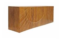 Massief dressoir SCORPION 180cm bruin hangend mangohout met 3D houtsnijwerk - 46647 - thumbnail