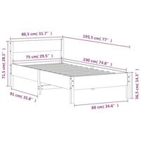Bedframe zonder matras massief grenenhout wasbruin 75x190 cm - thumbnail