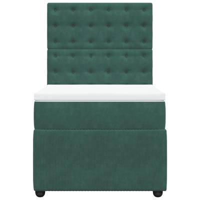 Boxspring met matras fluweel donkergroen 200x200 cm - thumbnail