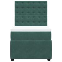 Boxspring met matras fluweel donkergroen 180x200 cm - thumbnail
