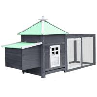Kippenhok met nestkast 193x68x104 massief vurenhout grijs - thumbnail