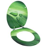 VidaXL Toiletbril met deksel waterdruppel mdf groen - thumbnail