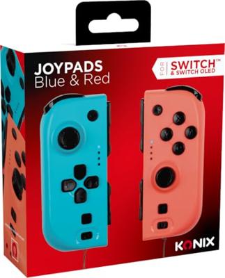 Joypads - Nintendo Switch en Switch OLED - KONIX - 8 uur batterijduur - Trilfunctie - Blauw en rood
