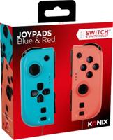 Joypads - Nintendo Switch en Switch OLED - KONIX - 8 uur batterijduur - Trilfunctie - Blauw en rood - thumbnail