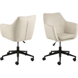 Bendt Bureaustoel 'Rikke' Velvet, kleur Zand Bendt Bureaustoel 'Rikke' Velvet, kleur Zand