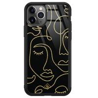 iPhone 11 Pro Max glazen hardcase - Abstract faces - thumbnail