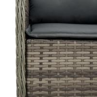Tuinstoelen 2 st met kussens poly rattan grijs - thumbnail