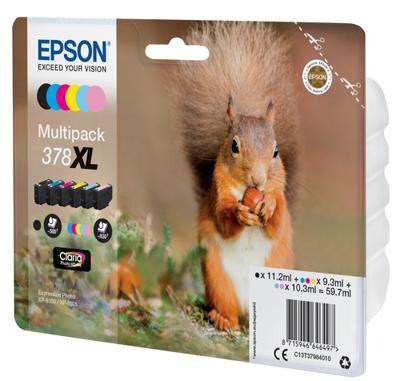 Epson Inktcartridge T3798, 378XL Origineel Combipack Zwart, Cyaan, Magenta, Geel, Foto cyaan, Foto magenta C13T37984010 - thumbnail