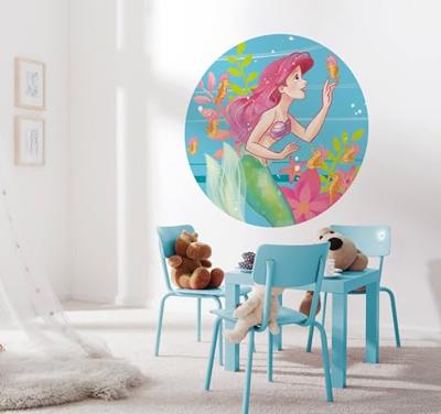 Komar Into Adventure; Komar Dots Behangcirkel Disney Princess - Ariel - Seahorses - DD1-016