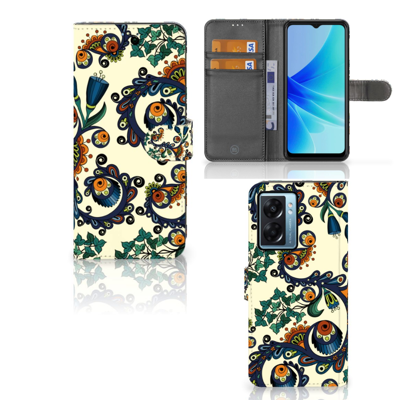 Wallet Case OPPO A77 5G | A57 5G Barok Flower Wallet Case OPPO A77 5G | A57 5G Barok Flower