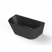 Half Vrijstaand Bad Arcqua Pinto Back To Wall 160x70x57 cm Mat Zwart - thumbnail