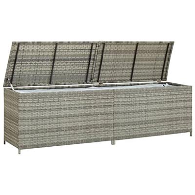 Tuinbox 200x50x60 cm poly rattan grijs