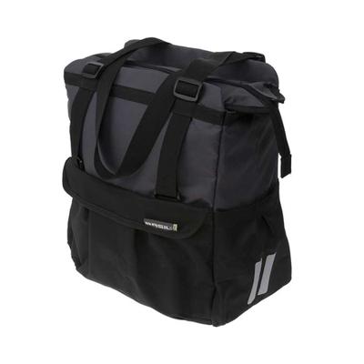 BASIL shopper xl - sportieve en trendy fietstas voor boodschappen en strand, zwart/antraciet, 20l - thumbnail
