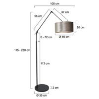 Steinhauer Vloer LeeslampPrestige Chic zwart met 40cm taupe velourse kap - 8116ZW - thumbnail