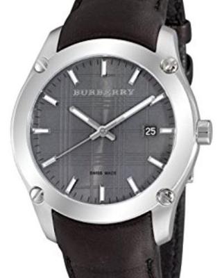 Horlogeband Burberry BU1855 / BU1858 / BU1860 Leder Zwart 22mm