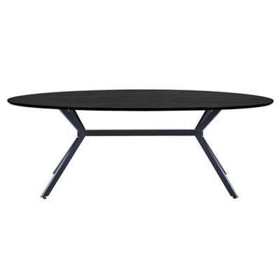 WOOOD Ovale Eettafel 'Bruno' 220 x 100cm, kleur zwart