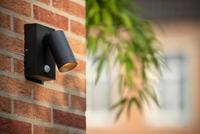 Lucide TAYLOR - Wandspot / Wandlamp Binnen/Buiten - 1xGU10 - IP54 - Bewegingssensor - Zwart - thumbnail
