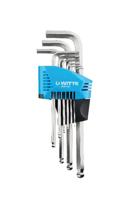 Witte stiftsleutelset - 45031 - inbus - kogelkop - 9-delig - thumbnail