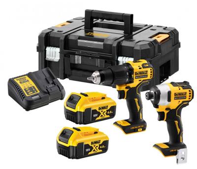 DEWALT DCK2062D2T DCK2062D2T-QW Gereedschapsset Accu-klop/schroefmachine, Accu-slagmoersleutel, Accu, Acculader 6-delig